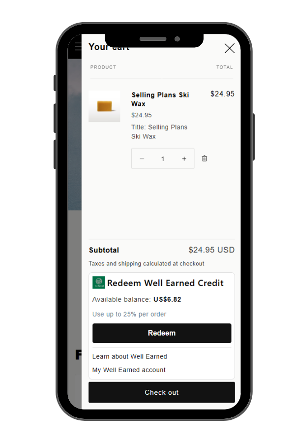 Cart credit redemption