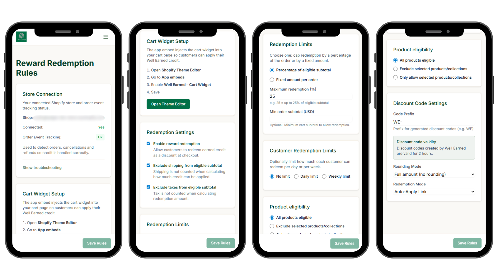 Reward rules dashboard